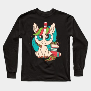 Cute Christmas Unicorn Long Sleeve T-Shirt